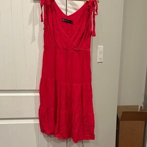 New York & Company Vibrant Fuchsia Midi Dress